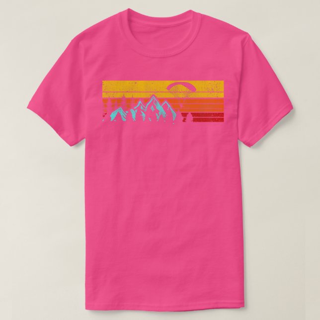 Camiseta Parapente retro sobre las montañas (Diseño del anverso)