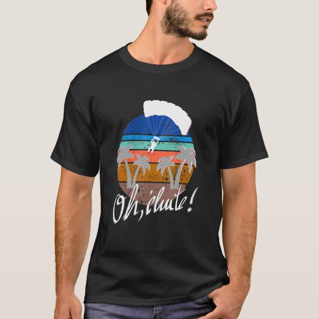 Camiseta Parapente retro volando sobre las montañas nacidas (Anverso)