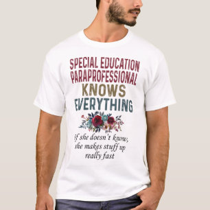Camiseta Paraprofesional de la educación especial conoce t