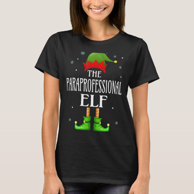 Camiseta Paraprofesional Elf Xmas Familia divertida Coincid (Anverso)