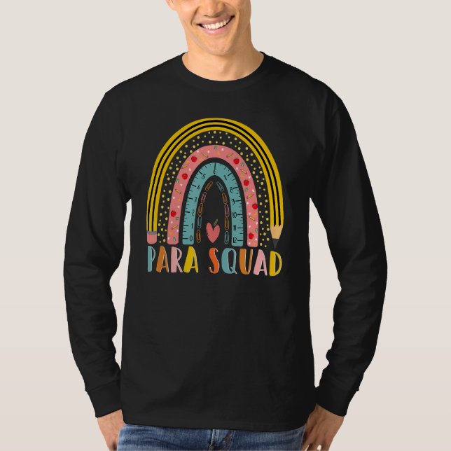 Camiseta Paraprofesional Para Squad Teacher Crew Boho Rain (Anverso)