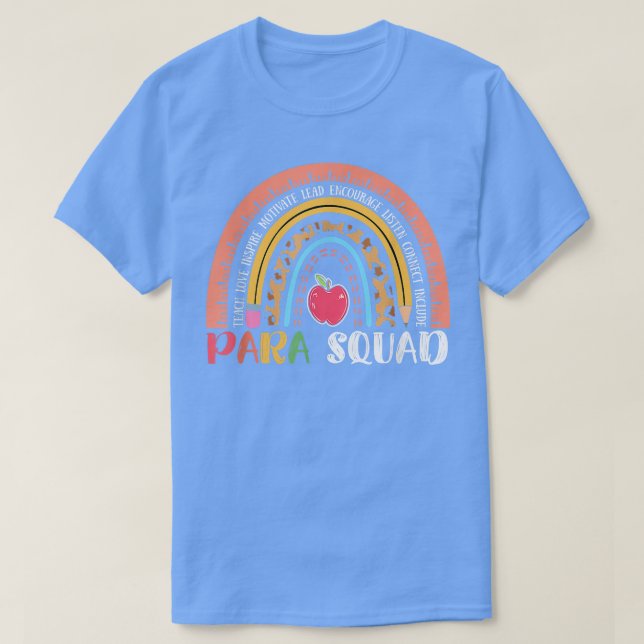 Camiseta Paraprofesional Para Squad Teacher Crew Boho Rain (Diseño del anverso)