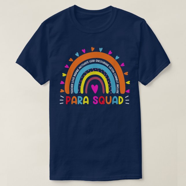 Camiseta Paraprofesional Para Squad Teacher Crew Boho Rain (Diseño del anverso)