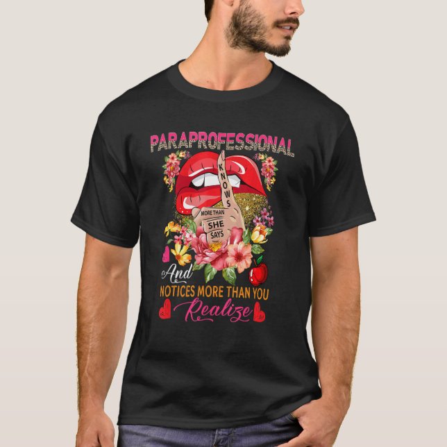 Camiseta Paraprofesional sabe más de lo que dice Floral S (Anverso)