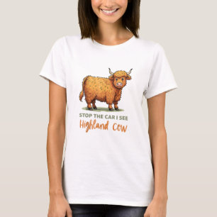 Camiseta Parar El Auto Ver Fluffy Cow Highland Cow Lover La