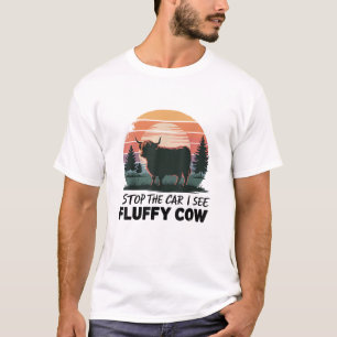 Camiseta Parar El Auto Ver Suns Fluffy Cow Highland Cow Far