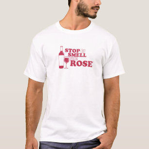 Camiseta Parar Y Oler A Los Amantes Del Vino De Rosé Funny