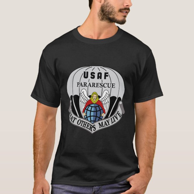 Camiseta Pararescue Insignia PJ Veterano Militar (Anverso)