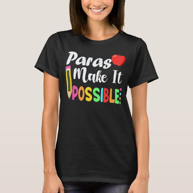 Camiseta Paras Make It Possible Apple And Pencil Back To Sc (Anverso)
