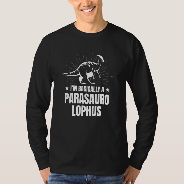 Camiseta Parasaurolophus Dinosaur Future Paleontology Dino  (Anverso)