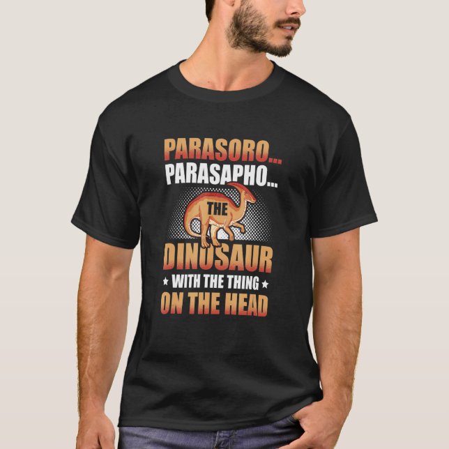 Camiseta Parasaurolophus Dinosaur Future Paleontology Dino  (Anverso)