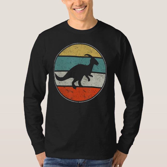 Camiseta Parasaurolophus Dinosaur silhouette Retro (Anverso)