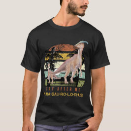 Camiseta Parasaurolophus Dinosaurio Retro Vintage Sunset