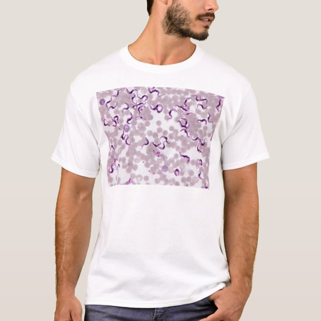 Camiseta Parásito Trypanosoma de la sangre (Anverso)