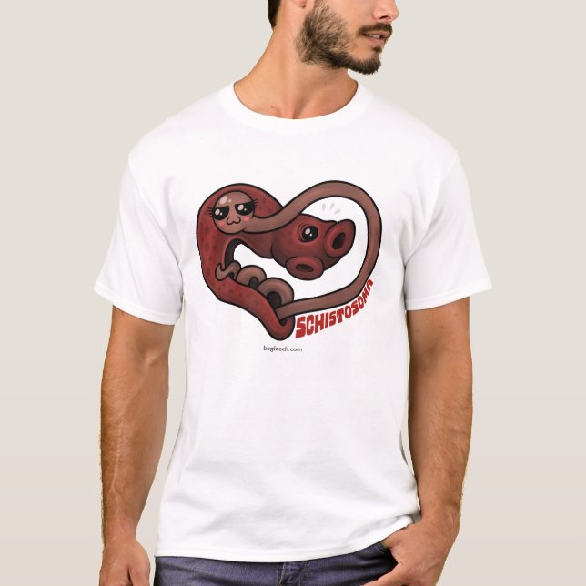 Camiseta PARÁSITOS: Platijas de sangre (schistosoma) (Anverso)
