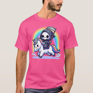 Camiseta Parca de paro montando unicornio se encontró duro