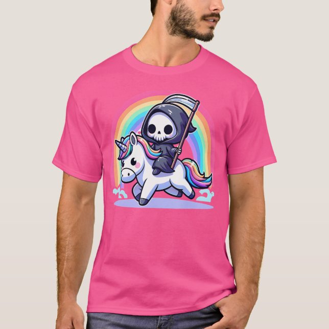 Camiseta Parca de paro montando unicornio se encontró duro  (Anverso)