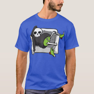 Camiseta Parca Grim Reaper En El Sillón Lazy Halloween Diss