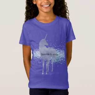 Camiseta Parca morada unicornio Aqua Purpurinoso confetti 