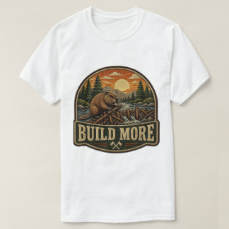 Camiseta Parche Bordado al Aire Libre Construye Más Castore