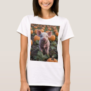 Camiseta **"Parche de Alegría: Un Feliz Cerdito Entre Calab