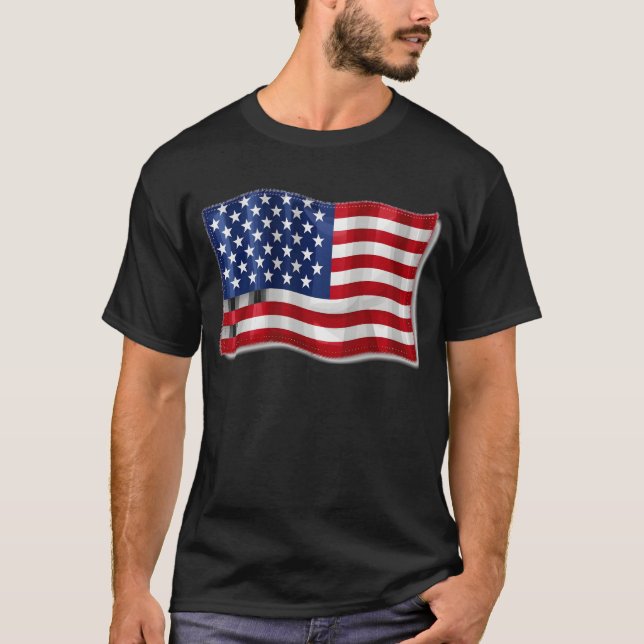 Camiseta Parche de bandera de Estados Unidos Patriótico (Anverso)