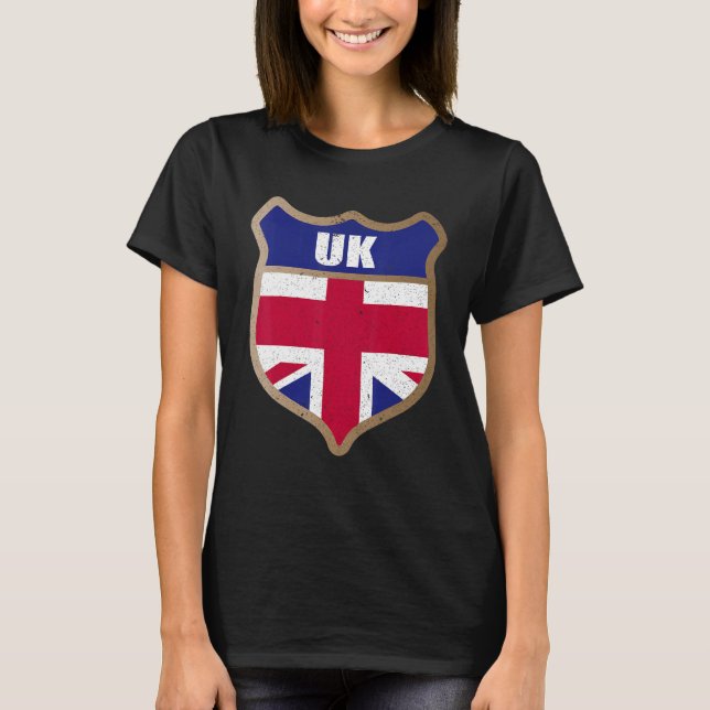 Camiseta Parche De Bandera Del Reino Unido Para Personas In (Anverso)