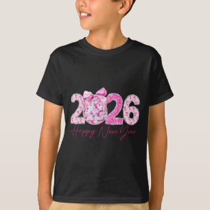 Camiseta Parche de Bola de Disco de Feliz Año Nuevo 2026