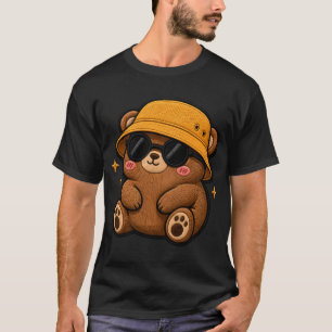 Camiseta Parche de bordado Bear Streetwear Lindo Kawaii