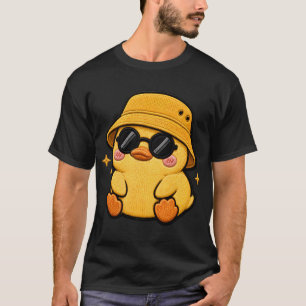 Camiseta Parche de Bordado de Pato Bebé Lindo Kawaii