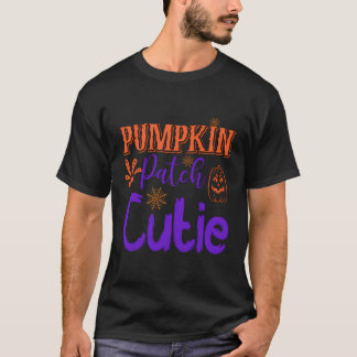 Camiseta Parche de calabaza Cutie Halloween Fall