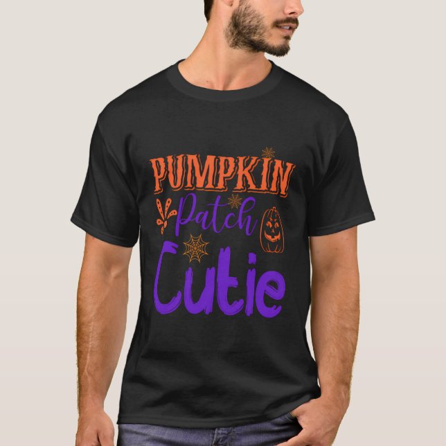 Camiseta Parche de calabaza Cutie Halloween Fall (Anverso)