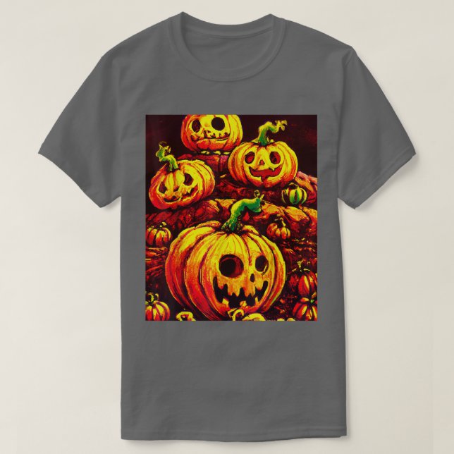 Camiseta Parche de calabaza de Halloween (Diseño del anverso)