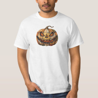 Camiseta Parche De Calabaza De Halloween De Doble Lado T-Sh