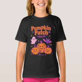 Camiseta Parche de Calabaza Feliz Otoño Murciélago Fantasma