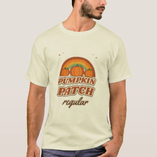 Camiseta Parche de Calabaza Retro Regular Años 70 Calabazas