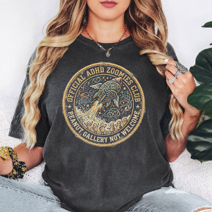 Camiseta Parche de cohete cerebral ADHD Zoomies cita divert