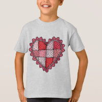 Parche de corazón de patchwork estilo arte doodle 