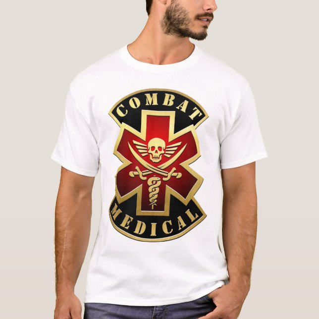 Camiseta Parche de la cruz de espadas y calaveras médicas d (Anverso)