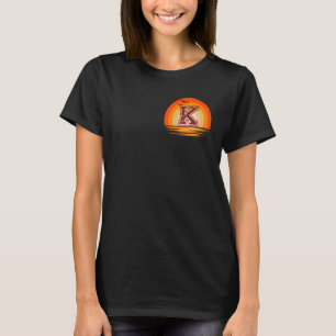 Camiseta Parche de pecho K Minimalista Vintage Retro Atarde