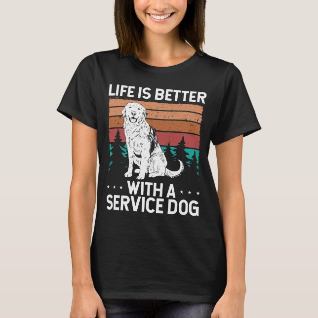 Camiseta Parche de perro de servicio Animal de apoyo emocio (Anverso)