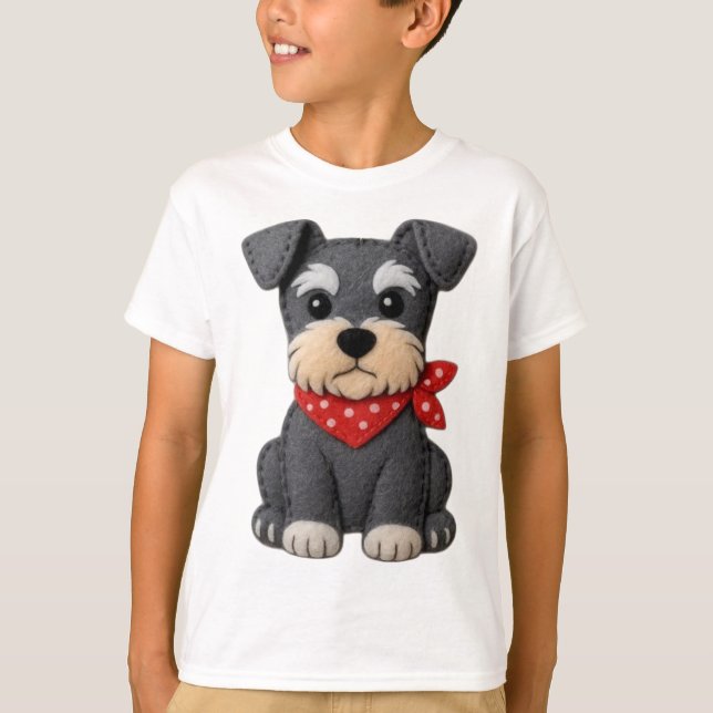 Camiseta Parche de perro Schnauzer (Anverso)