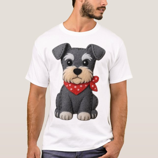 Camiseta Parche de perro Schnauzer (Anverso)