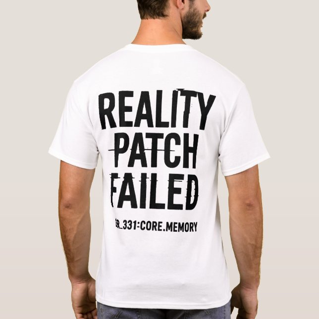 Camiseta Parche de realidad fallido - Error de Glitchcore (Reverso)