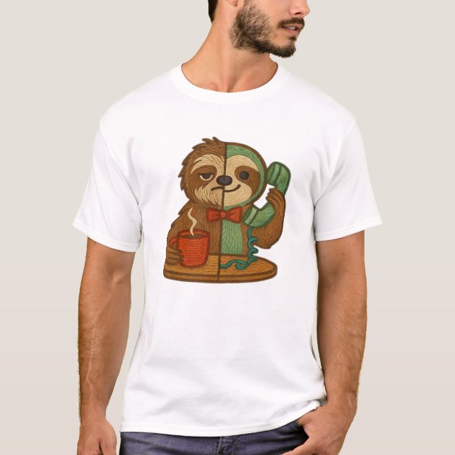 Camiseta Parche de transformación de perezoso de día a noch (Anverso)