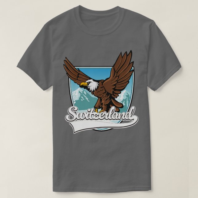 Camiseta Parche de viaje de Suiza (Diseño del anverso)