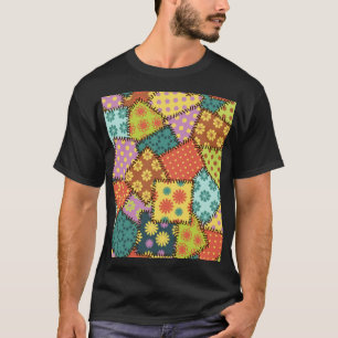 Camiseta Parche ecléctico: mezcla de patrones diversos