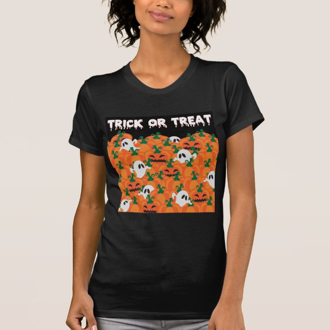 Camiseta Parche Halloween Ghosts Haunted Pumpkin (Anverso)