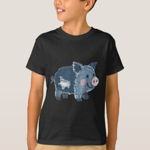Camiseta Parche Mezclilla Retro Estampado Animal G Arte Art