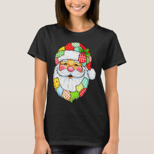 Camiseta Parche Navidad Santa Claus Patchwork Vintage Hombr